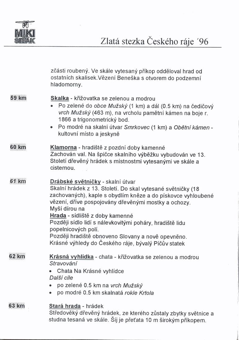 Český ráj — Mnichovo Hradiště 1996