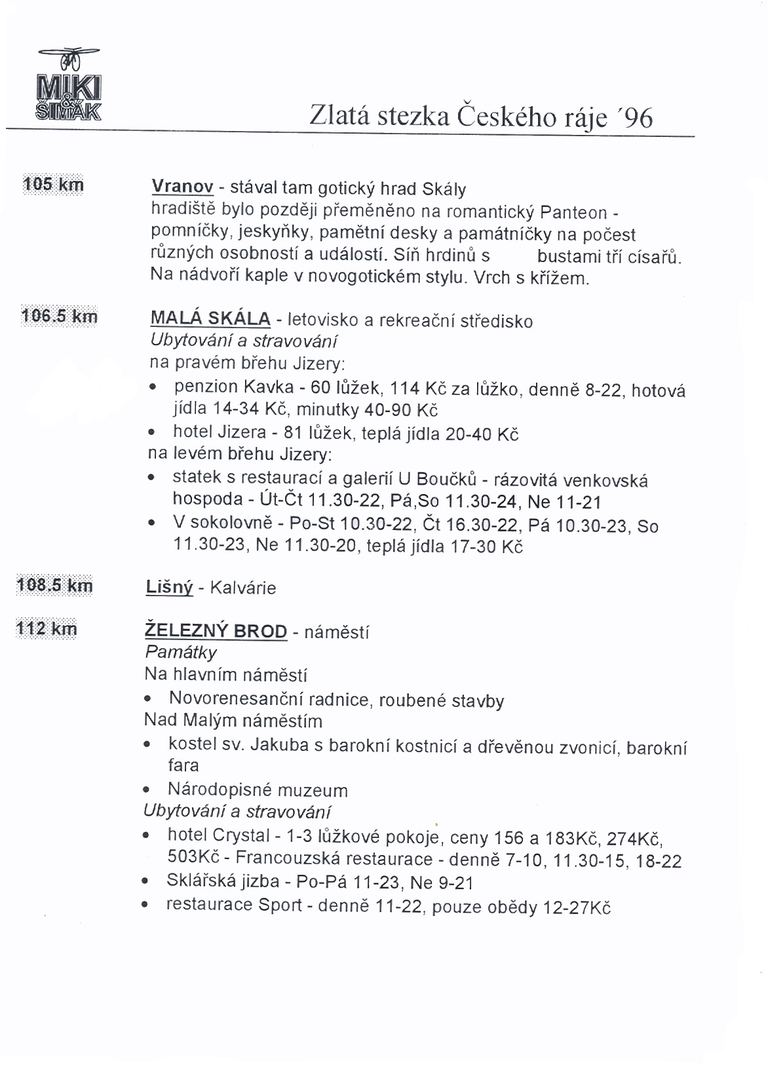 Český ráj — Mnichovo Hradiště 1996